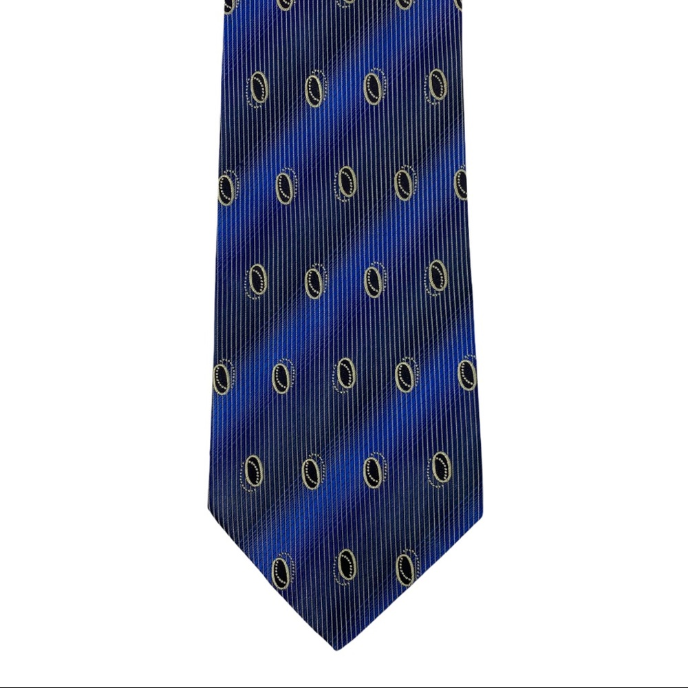 Matrix by Format Geometric Silk Tie, Blue